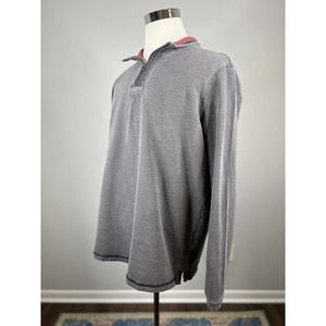 Carbon 2 Cobalt Sweater Large Tall Washed Black Gray Quarter Zip Pullover Jacket